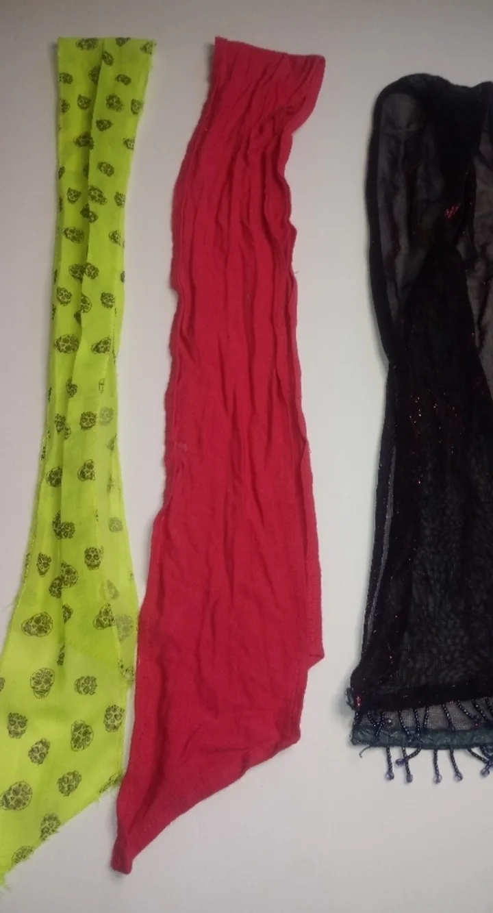 Set of 3 children's fabric waist tie belts